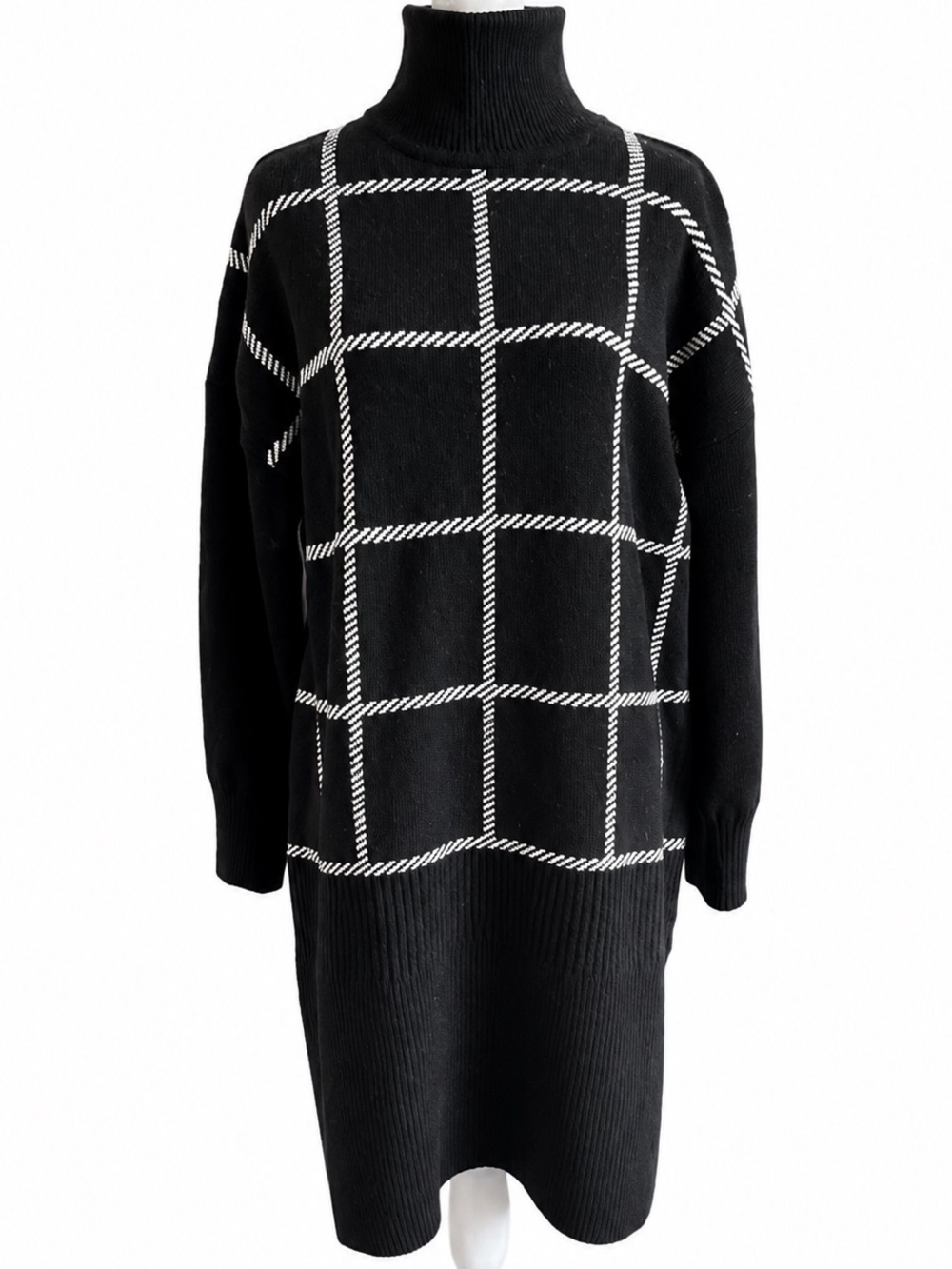 NWT Barbour Marsha Check Jacquard Wool Blend Sweater Dress Size  Small